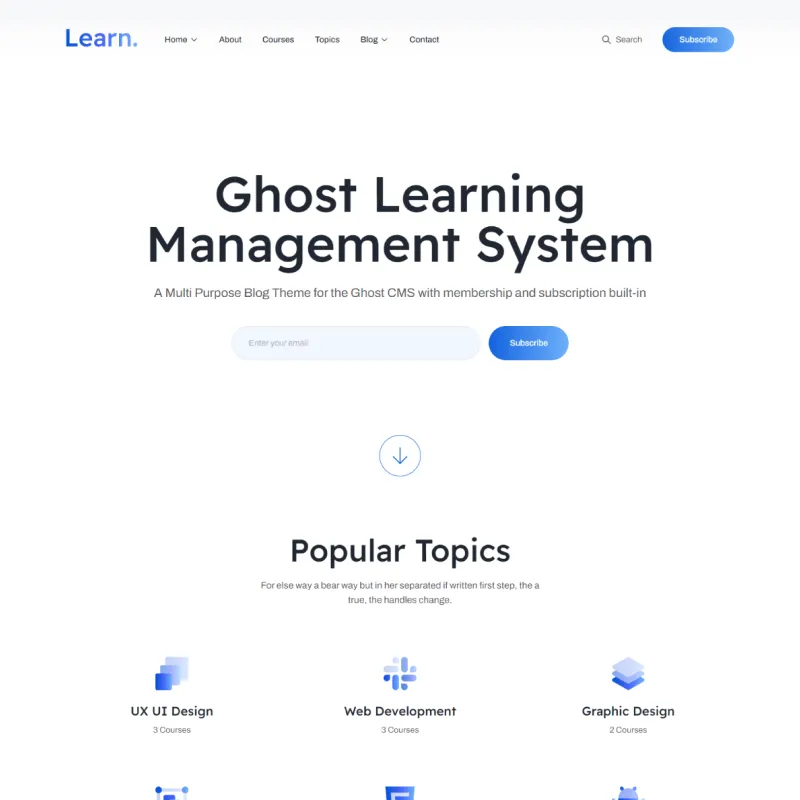 Learn - Premium LMS Theme for Ghost CMS