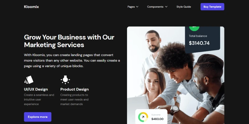 kloomix multi layout template