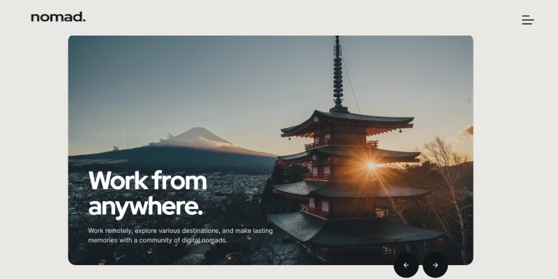 nomad travel website template